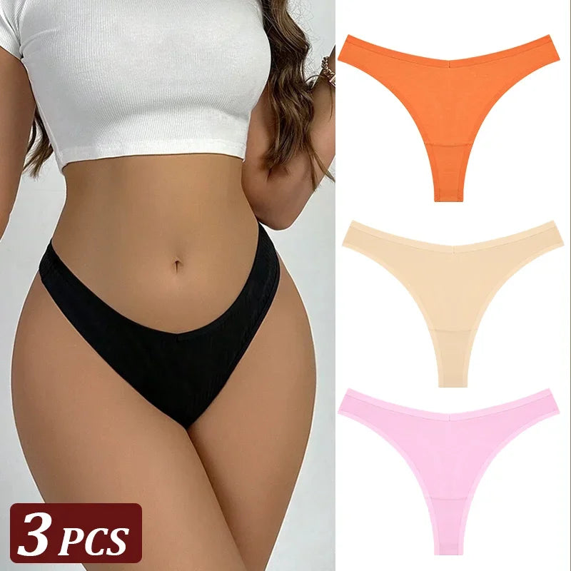 String Sans Couture Coton Femme — Lot de 3 Pièces Confort Quotidien