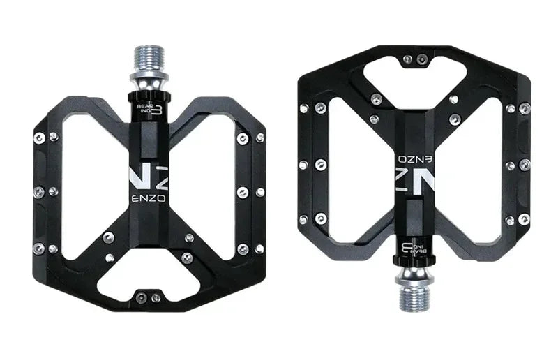 Pedales de ciclismo de montaña ENZO ultraligeras de plataforma, pedales de bicicleta de montaña CNC de aleación de aluminio sellados de 3 rodamientos antideslizantes, piezas de bicicleta