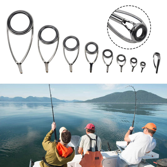 Kit de 9 anneaux de guidage de canne à pêche en acier inoxydable pour réparation et remplacement – Outils de pêche
