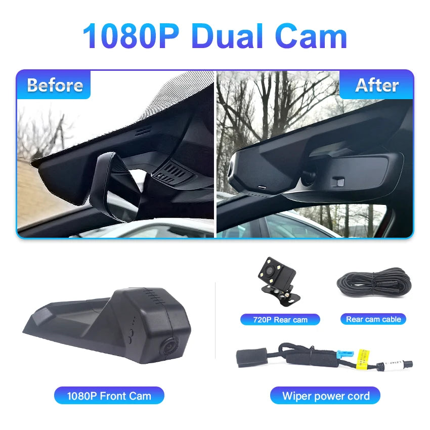 Dashcam for Peugeot 5008 3008 4008, DVR for Citroën C5 Aircross, recorder camera for DS7, 4K Plug and Play car dash cam