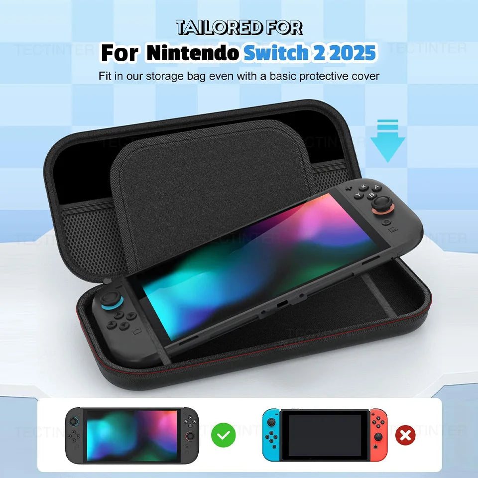 Estuche de viaje para NS Switch 2/original/OLED, accesorios de juego, bolsas portátiles de almacenamiento a prueba de golpes para NS2 con ranuras para tarjetas de juego