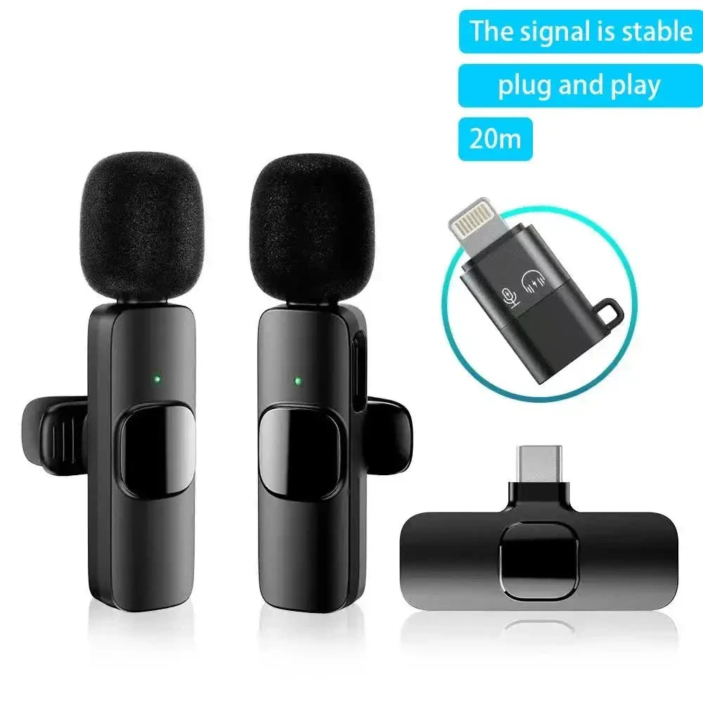 Mini microphone cravate portable pour diffusion en direct, tournage, interview, mini microphone sans fil avec clip pour l'enregistrement vidéo