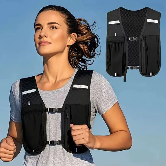 Ventes d'usine course hydratation gilet sac à dos pour randonnée cyclisme Marathon léger eau poitrine Pack avec poche de rangement pour téléphone