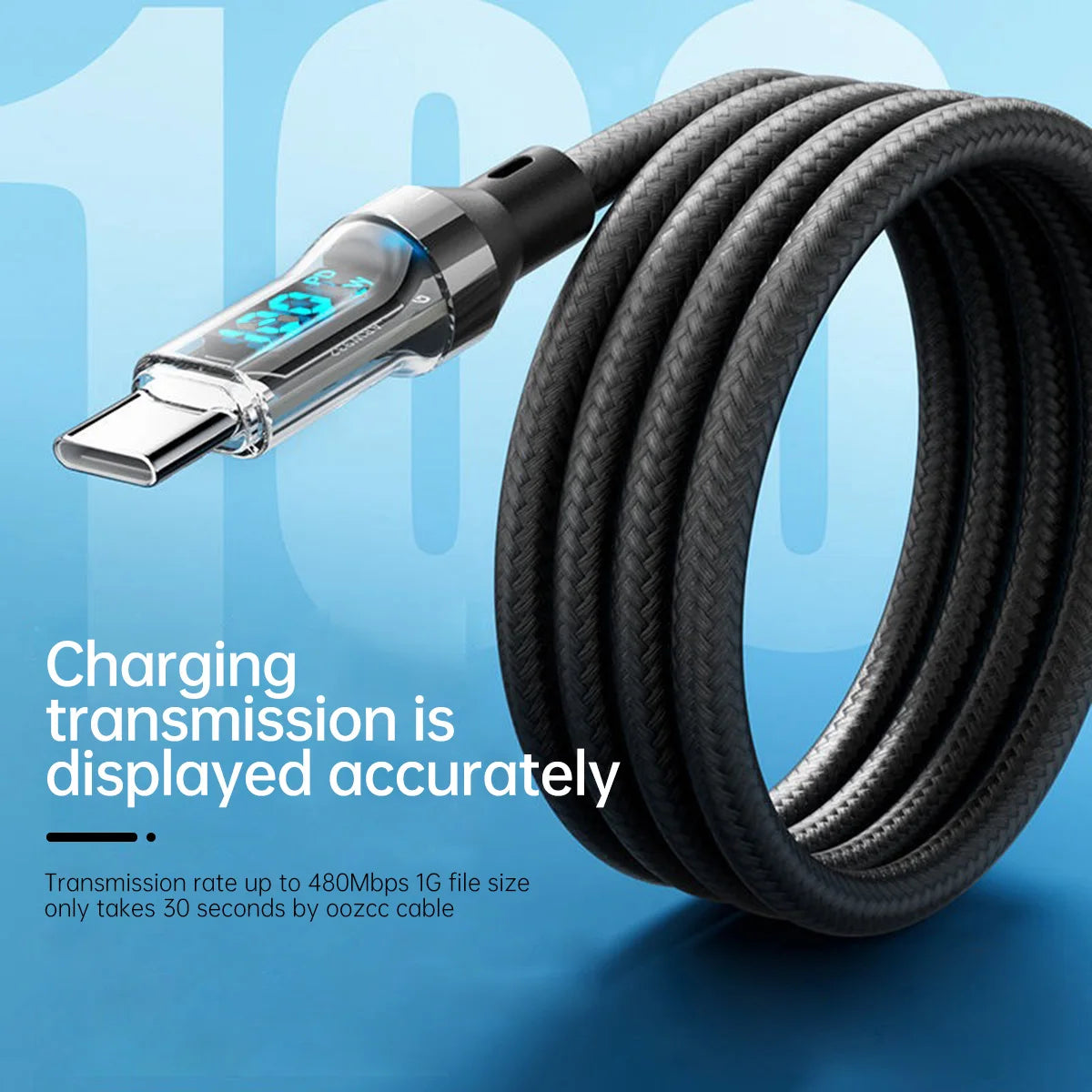Câble USB Type-C charge ultra rapide 120W — transfert de données, compatible Lightning