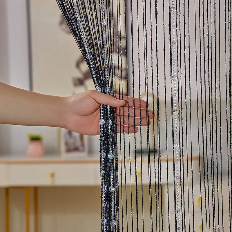 Rideaux à cordes perlées en cristal, 100cm x 200cm, pour salon, porte, mur, fenêtre, écran, gland