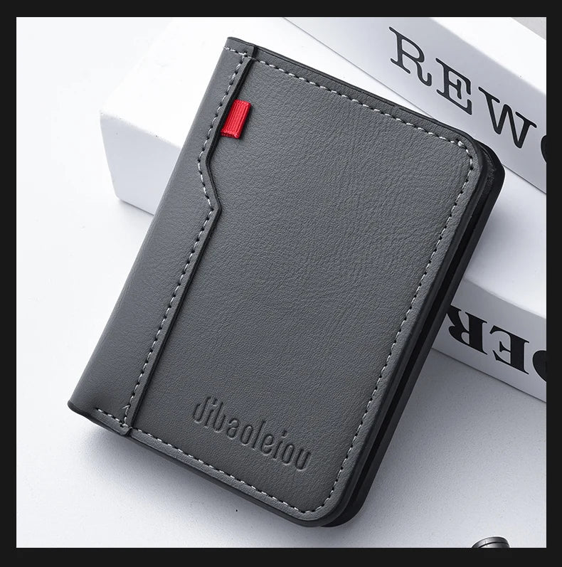 Mini portefeuille Ultra-fin en cuir PU souple pour hommes, 1 pièce, porte-cartes de crédit, court et Vertical, de haute qualité