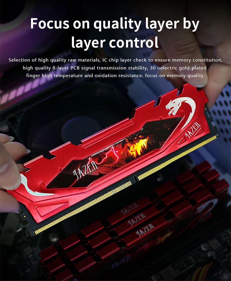 Mémoire RAM DDR4 8 Go 3200 MHz JAZER pour ordinateur de bureau
