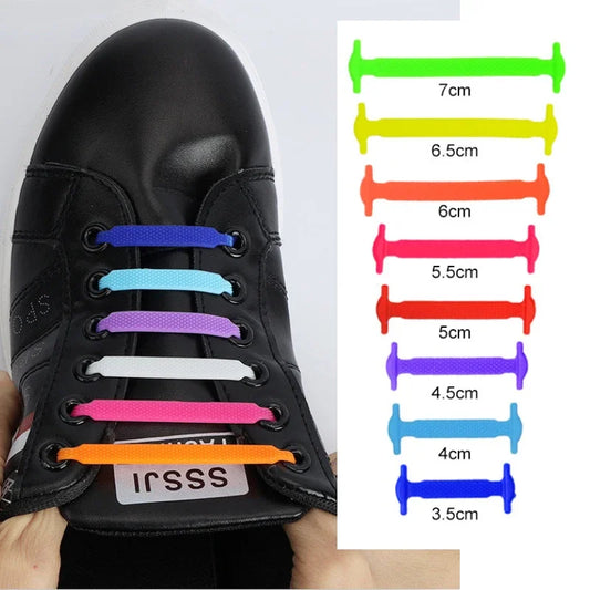 Lacets Silicone Élastiques Sans Cravate — Lot 16 Pièces Adultes & Enfants