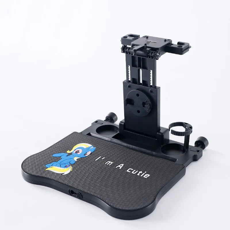 360 °   Table rotative pour plateau de voiture – Support de siège arrière en ABS, porte-ordinateur portable et porte-boissons pour les voyages sur route