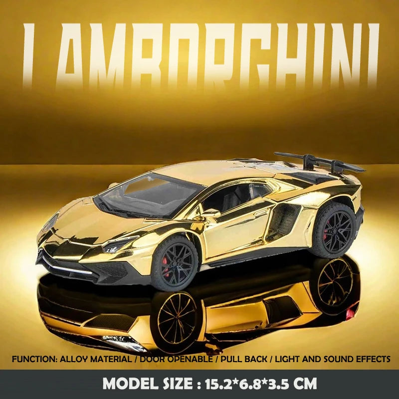 Modèle de supercar 1:32 avec son et lumière — moulé sous pression, cadeau d'anniversaire garçon