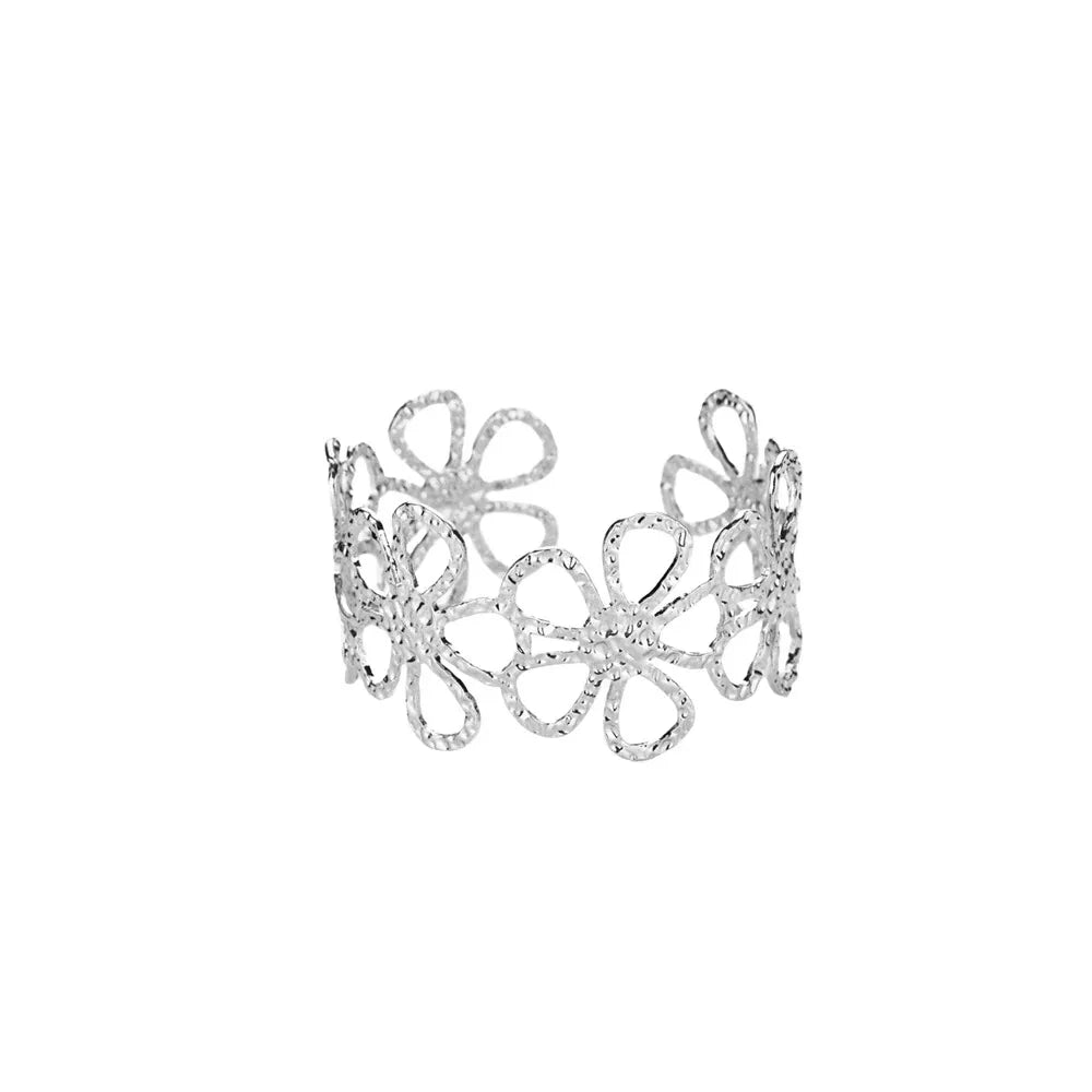 Bracelets d'ouverture à motif de bosse classique exquis pour femmes, manchette, couleur or, acier inoxydable, ornement à main, cadeau