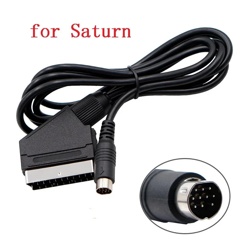 Câble péritel RGB de 1.8m pour PS2/PS1/PS3/SEGA Mega Drive1/MD2/DC Dreamcast/Saturn/XBOX/XBOX 360, Consoels de jeux vidéo rétro