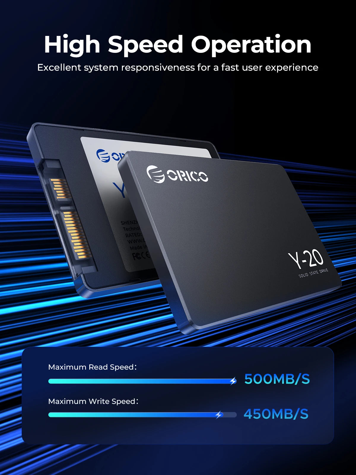 ORICO SATA III SSD 2.5 "disque SSD interne 3D NAND 512GB 1 to 2 to 4 to jusqu'à 550 mo/s pour mettre à niveau PC ordinateurs portables Y20