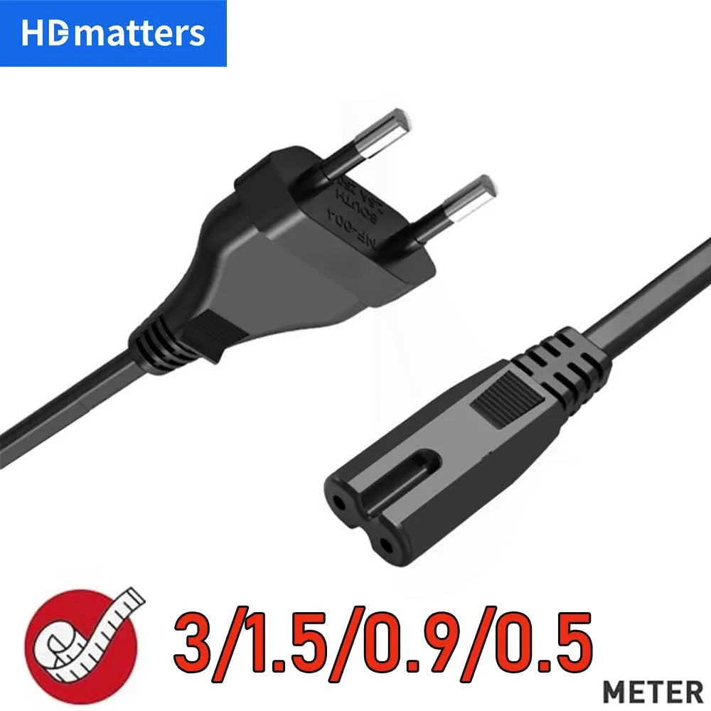 EU power cord European EU power cord Non-polarized IEC-320-C7 to CEE 7/16 AC power cable for DJI Mavic Air 2/2S PS4 PS5 Xbox TV