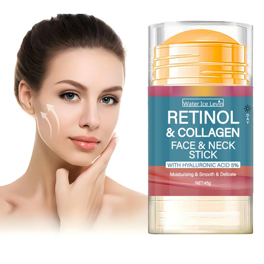 Bâton Soin Visage & Cou — Rétinol, Collagène & Acide Hyaluronique 5% Raffermissant