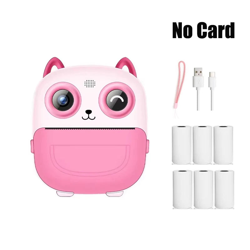 Nouvelle caméra pour enfants abeille caméra instantanée 1080P HD double objectif Selfie appareil photo numérique impression pour filles garçons cadeaux d'anniversaire de noël jouets