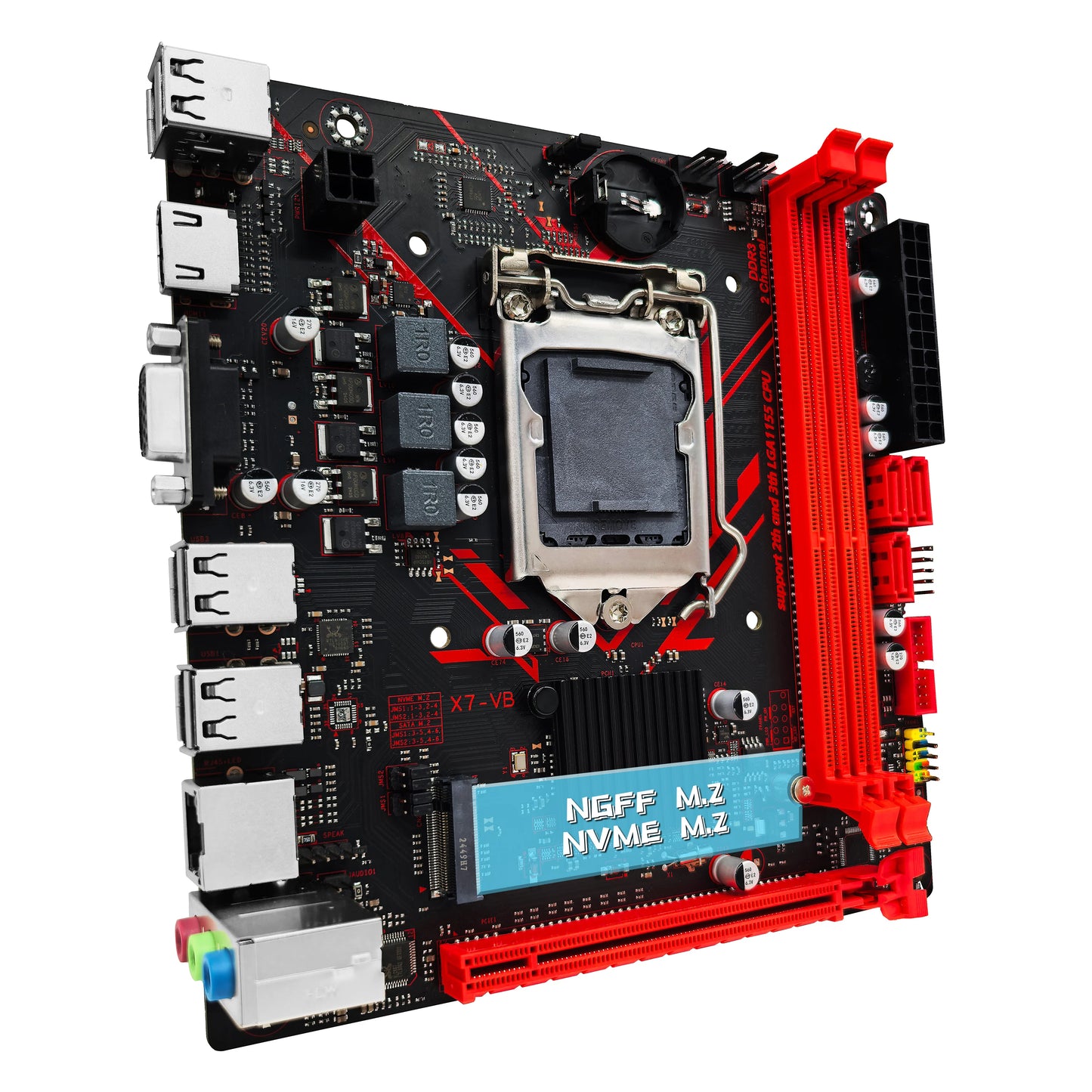 ZSUS H61 carte mère LGA 1155 cartes mères de bureau prenant en charge la RAM DDR3 avec Interface NVME M.2 USB2.0 SATA2.0