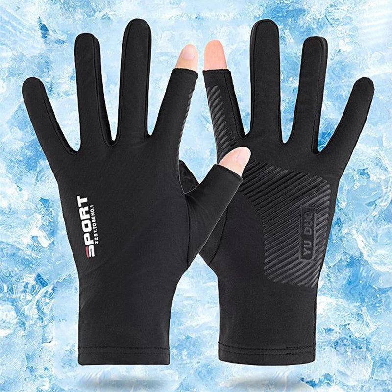 Gants de pêche pour Sport de plein air, 1 paire, écran tactile, équipement de protection fin Anti Uv, gants de course pour moto, antidérapants sur glace, respirants
