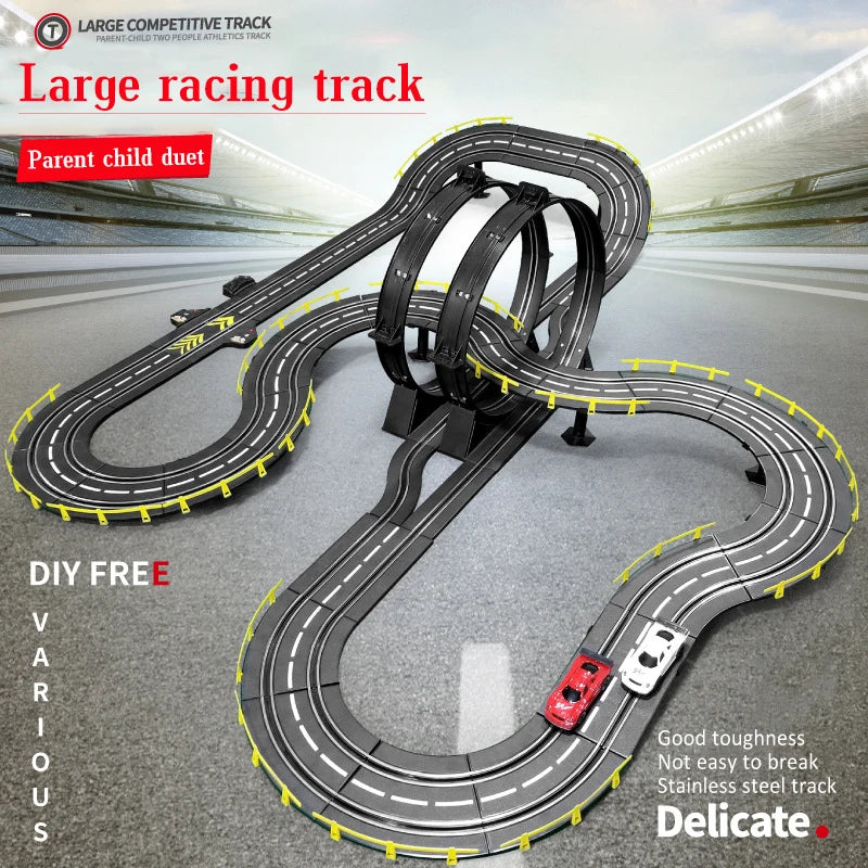 Voiture électrique 1/43, Double piste de course, jouet, Circuit Autorama, Voiture télécommandée, fente ferroviaire électrique, jouet de voiture de course