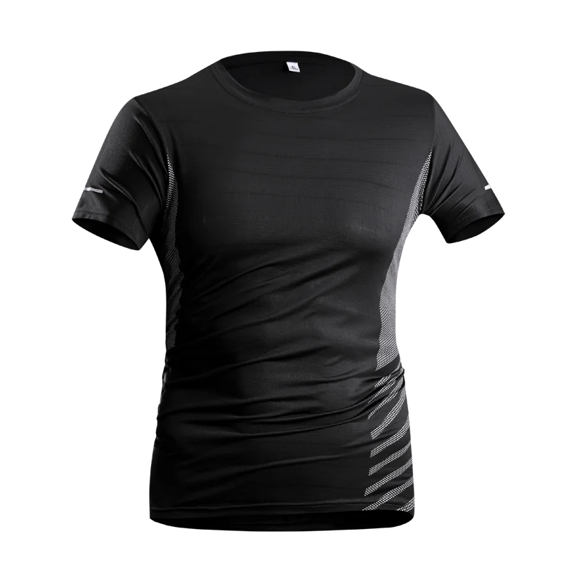 T-Shirt Course Soie Glacée Réfléchissant — Séchage Rapide Fitness Sport 5XL