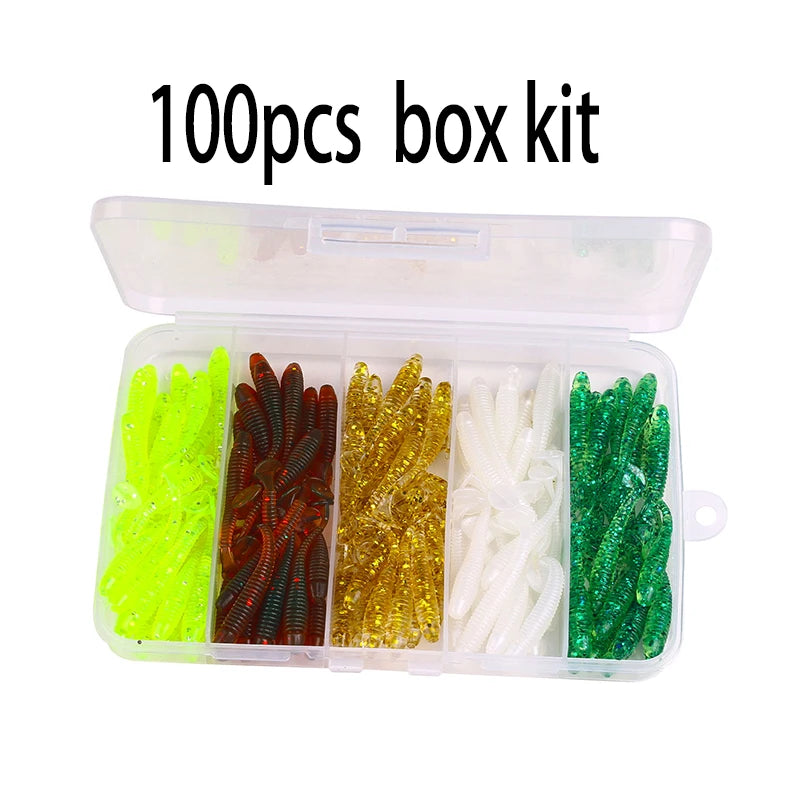 Leurre souple en silicone 4,5 cm avec queue en T — nageur, pêche carpe, black-bass, brochet