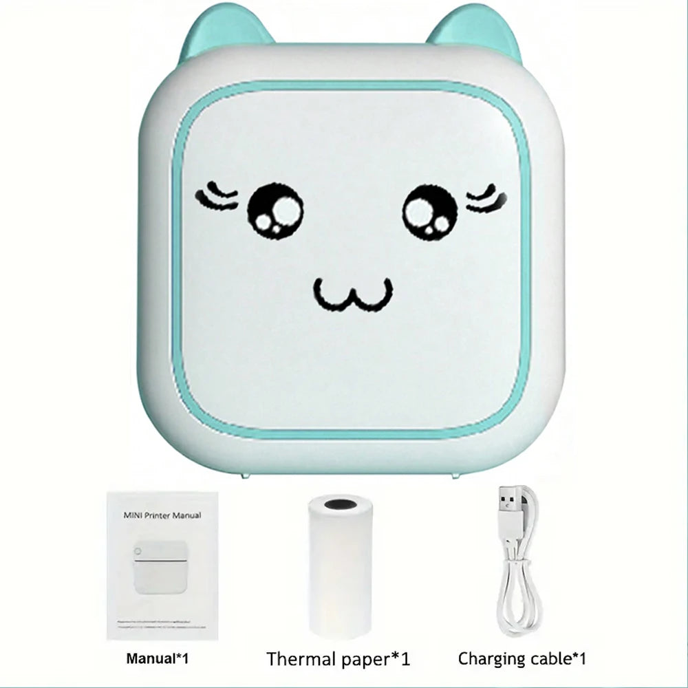 Mini impresora, impresora térmica portátil para pegatinas sin tinta compatible con iOS y Android, etiquetas de impresión fotográfica inalámbrica