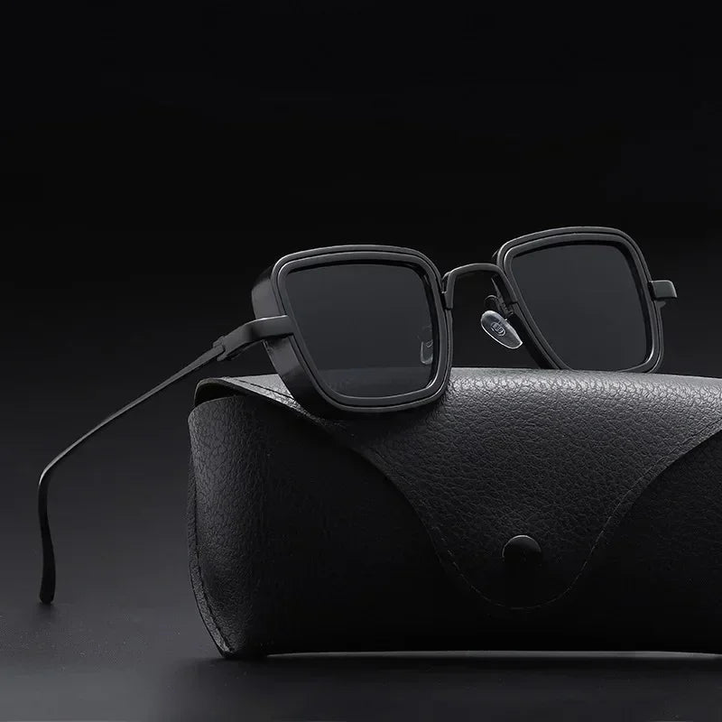 Lunettes de soleil Steampunk vintage pour hommes 2025 — rétro, métal, carré, femmes