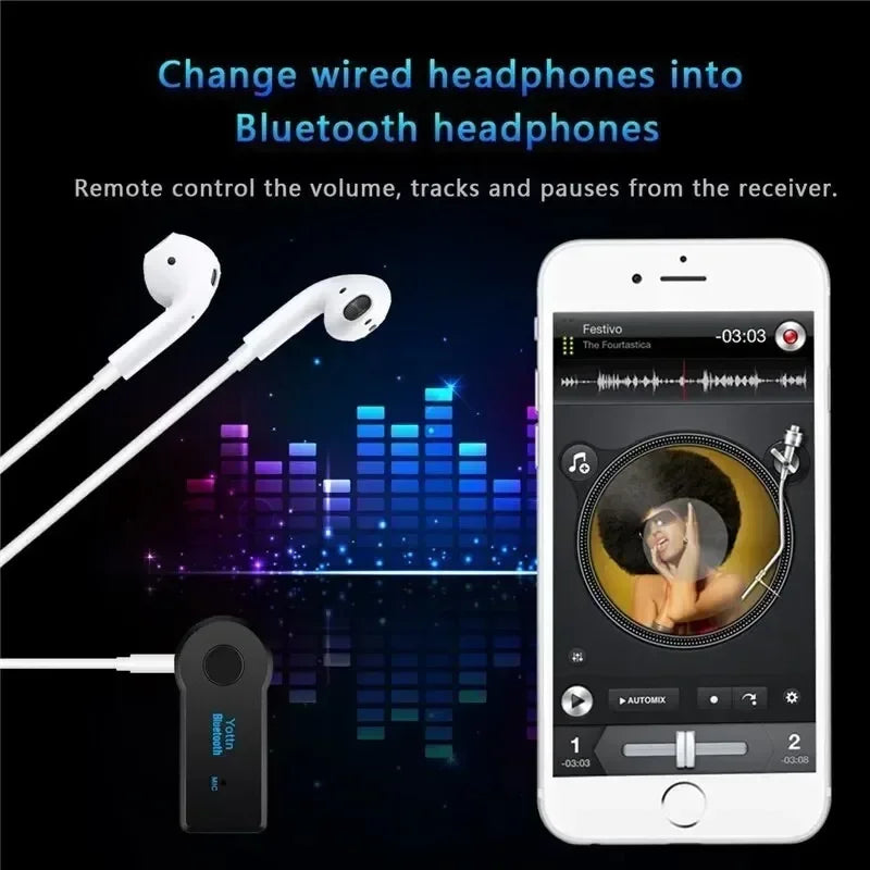 Wireless Car Audio Receiver Adapter, 3.5mm, Bluetooth 5.0, For Car, MP3, FM, Music Transmitter, P2, Music Call, Bluetooth Adapter