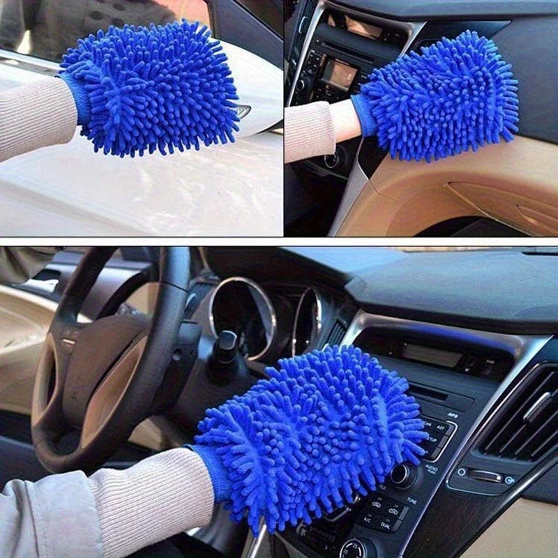 Gants de lavage de voiture en microfibre Chenille, nettoyage des rayures, soins non pelucheux, mitaines souples, dépoussiérage de véhicule automobile, Accessoires de moteur