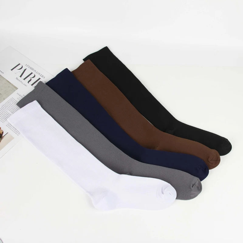 Chaussettes de Compression pour varices, adaptées au Golf, Rugby, course à pied, randonnée, Sports pour Anti-Fatigue, conduite, voyage, vol, femmes et hommes