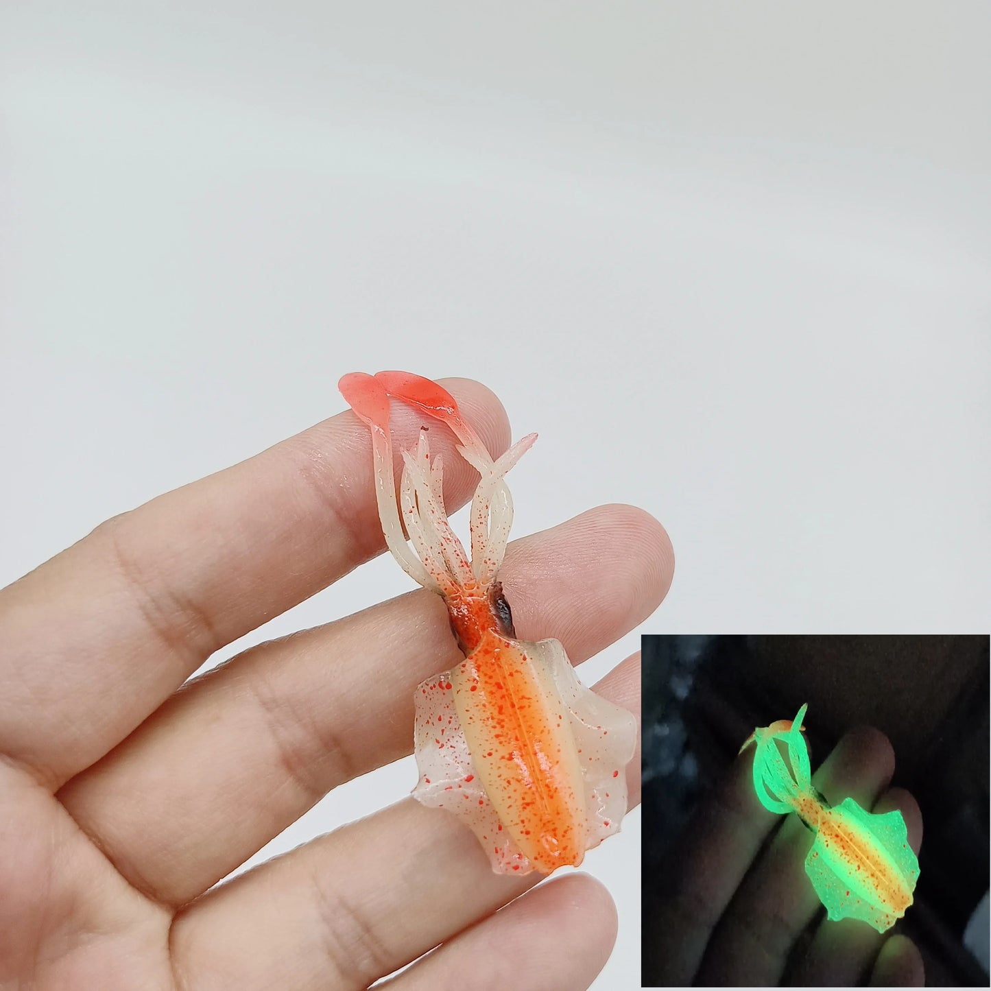 DUODUOYU 1 pièces Mini leurre de pêche au calmar souple 6 cm 2g gabarits de calmar UV lumineux pour leurre de pêche en eau douce appât Wobbler matériel de pêche