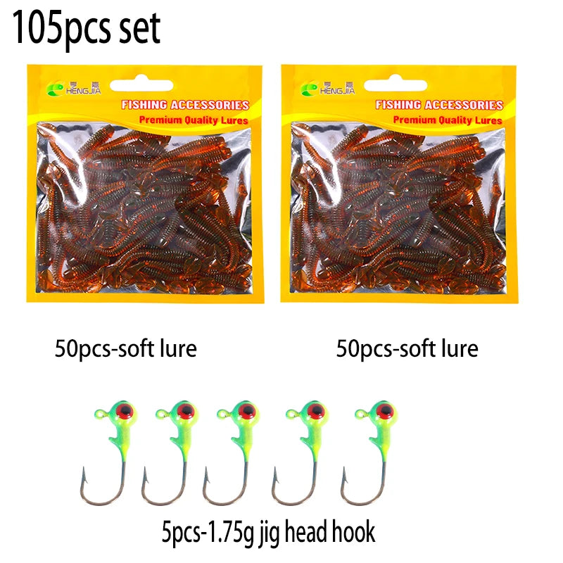 Leurre souple en silicone 4,5 cm avec queue en T — nageur, pêche carpe, black-bass, brochet