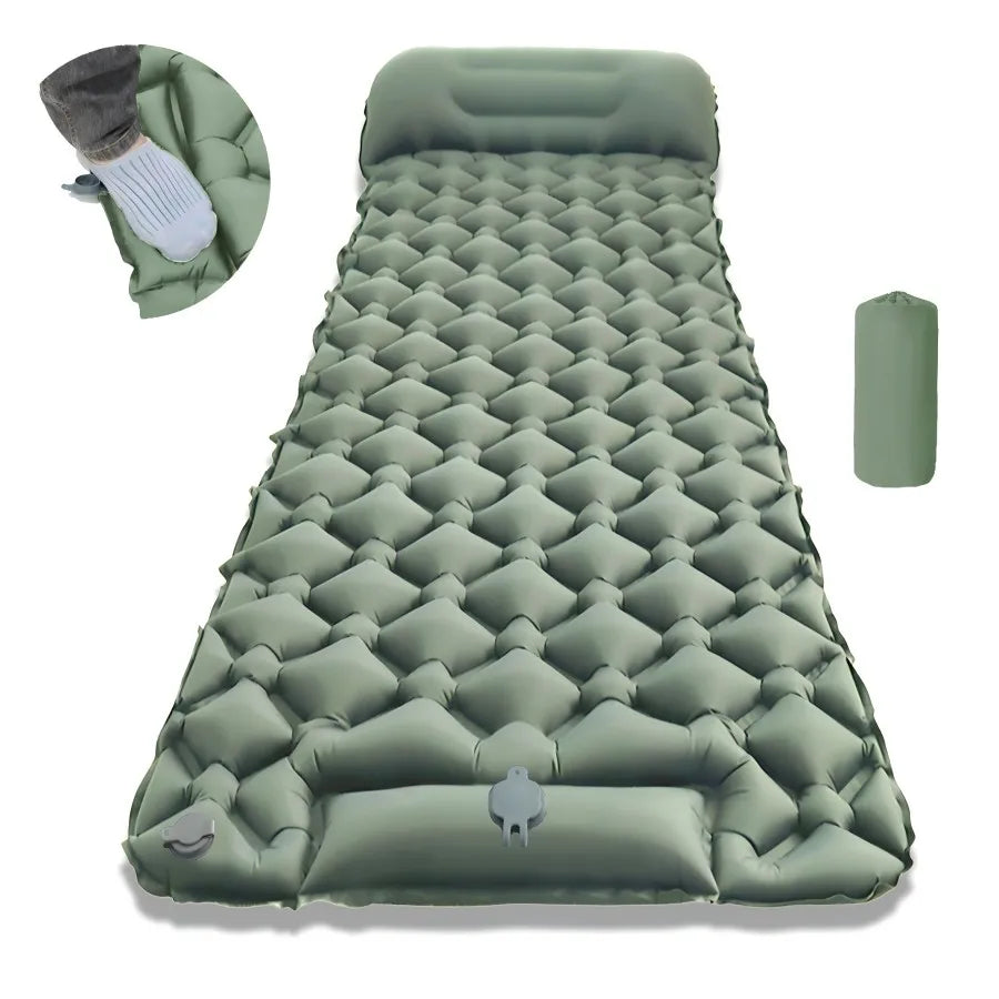 Tapis de couchage pliant pour Camping en plein Air, matelas gonflable de plage avec oreillers, tapis d'air ultraléger pour voyage et randonnée, nouveau