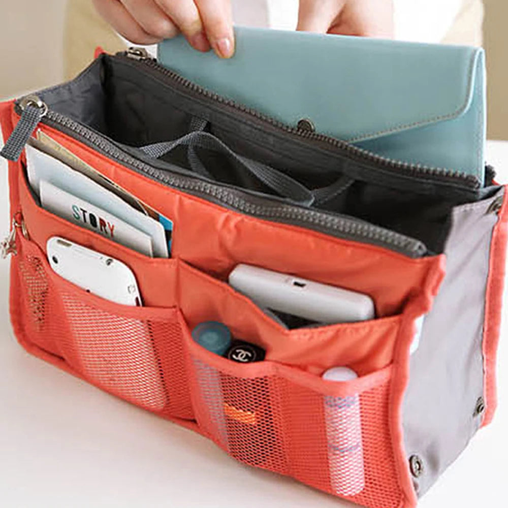Bolsa de almacenamiento de cosméticos para mujer, organizador de viaje de nailon, bolso de mano plegable, gran capacidad, bolsa de almacenamiento de maquillaje