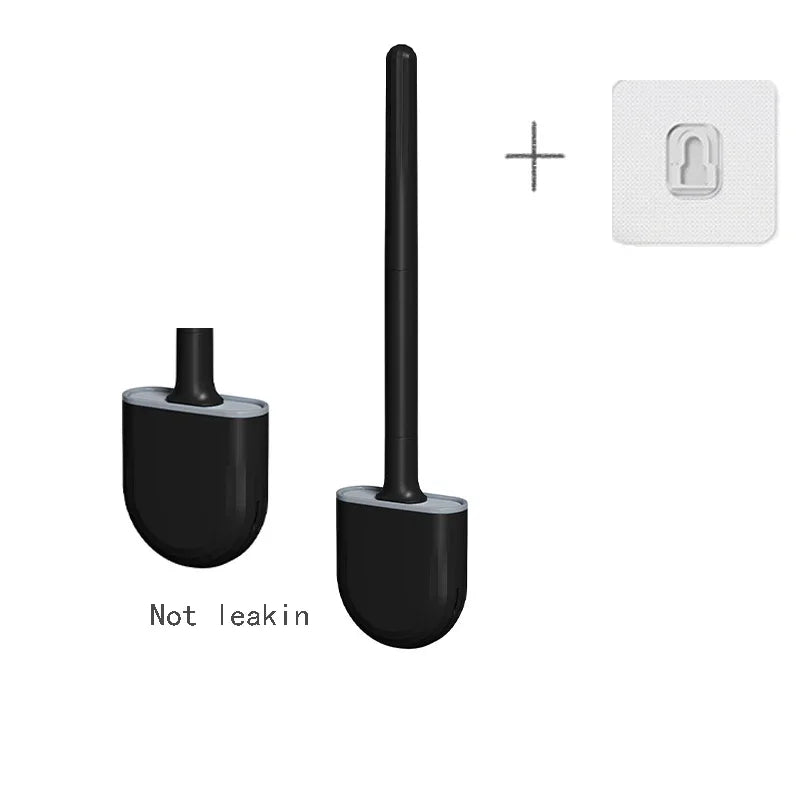 Nettoyeur de brosse de toilette suspendu en Silicone, avec manche Long, nettoyeur Flexible, brosse de salle de bain, support à séchage rapide, accessoires de salle de bains