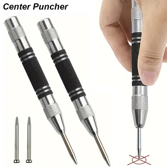 Perforateur central automatique, marqueur de trous, bois, métal, acier, charge à ressort, localisateur de perceuse, poinçon robuste, menuiserie, outil manuel automatique