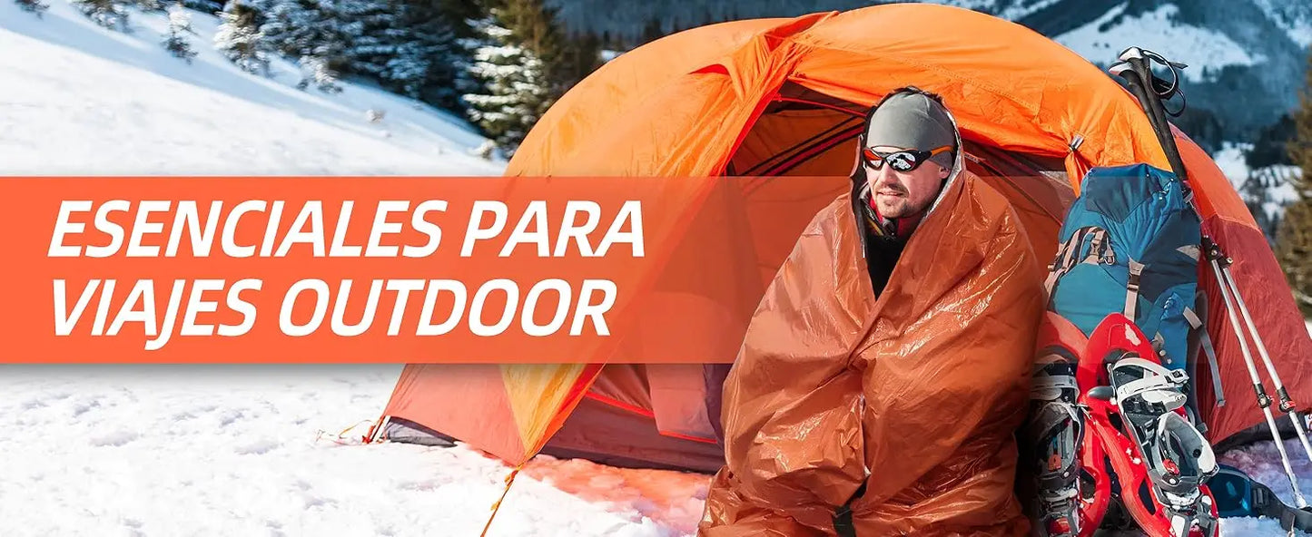 Sac de couchage d'urgence, couverture de survie, sac bivouac thermique en Mylar, abri léger, imperméable et portable pour le camping et la randonnée
