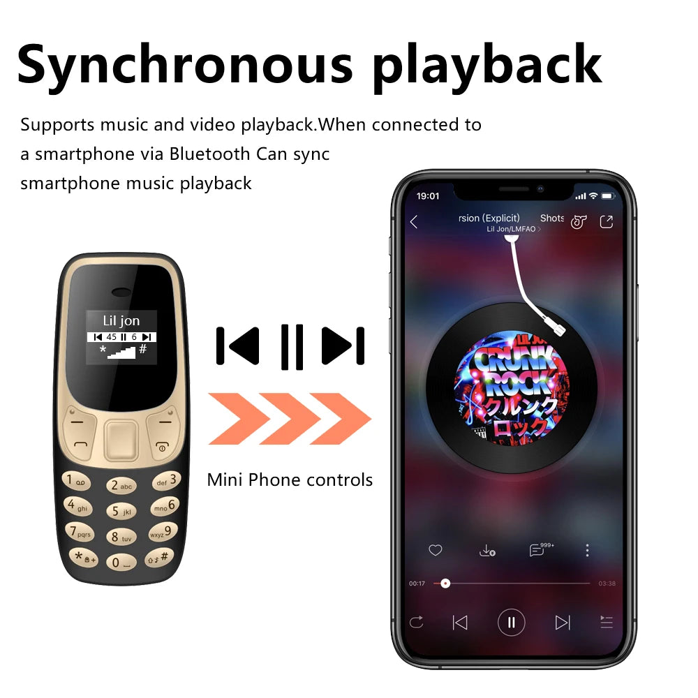 SERVO Petit Téléphone Portable Bluetooth Dialer voix Magique Faible Rayonnement Téléphone Enregistrement D'appel 2/3 SIM GSM Débloqué Mini Téléphone Portable