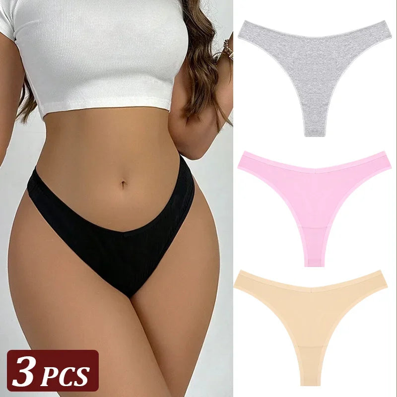 String Sans Couture Coton Femme — Lot de 3 Pièces Confort Quotidien