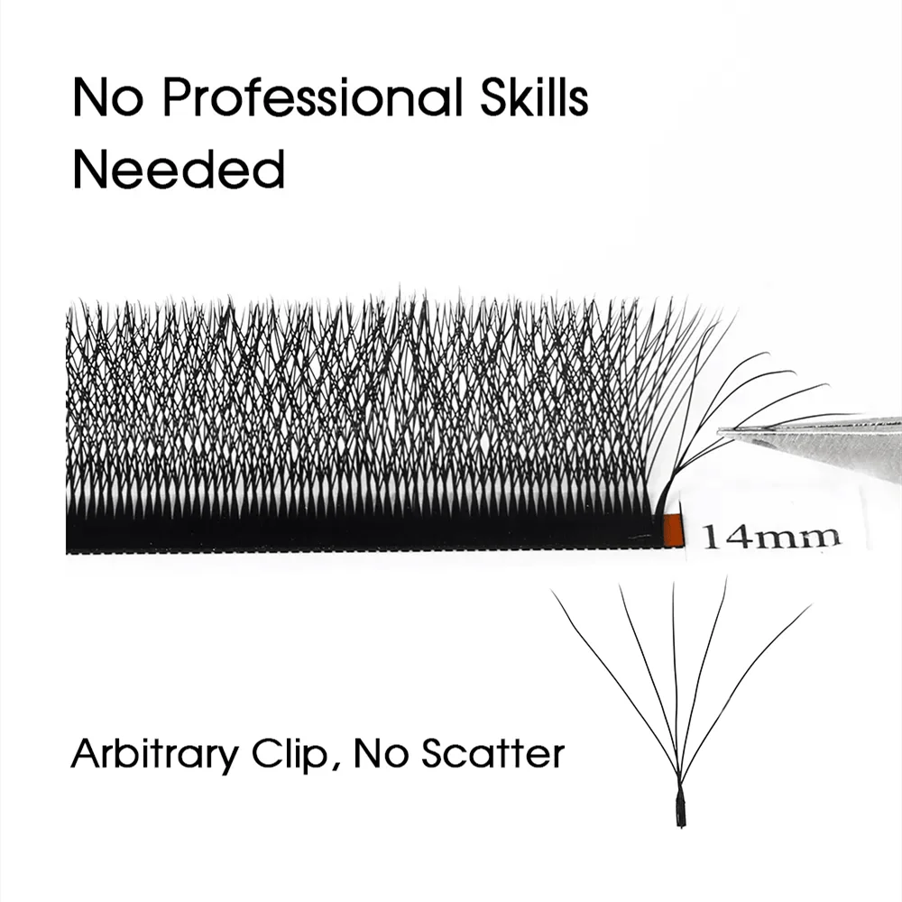 Extensions de cils 5D-W 0.07 D Curl — cils naturels, volume préfabriqué, ventilateur, professionnel
