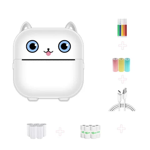 Mini impresora, impresora térmica portátil para pegatinas sin tinta compatible con iOS y Android, etiquetas de impresión fotográfica inalámbrica