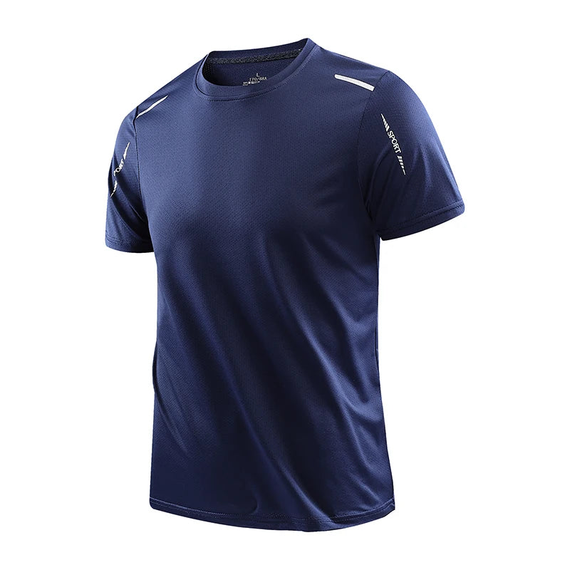 CHRLCK Men's Quick Dry Running T-Shirts Breathable Hiking Fishing T-Shirts Soft Elasticity Outdoor Sports Short Sleeve Summer Shirt
