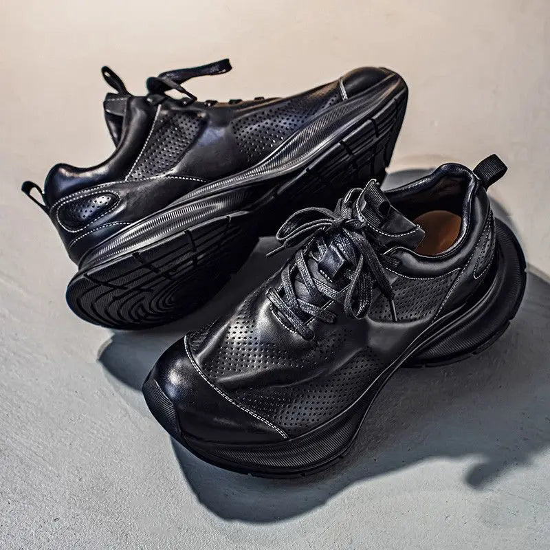 Zapatillas retro de invierno para hombre, zapatos de cuero casuales de estilo británico, de lujo, ligeros, para ocio al aire libre, nueva colección 2025