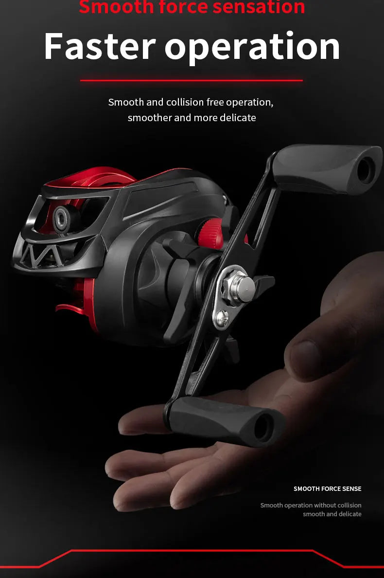 Rooblinos BR Baitcasting moulinets de pêche traînée maximale 8kg moulinet de coulée Ultra léger moulinet de pêche pour matériel de pêche au brochet de bar