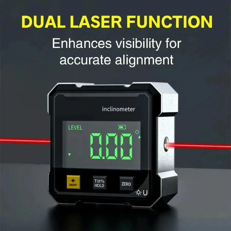 NOUVEAU Niveau numérique magnétique double face avec laser, rapporteur électronique, horizontomètre, inclinomètre, règle d'angle et mesure de pente