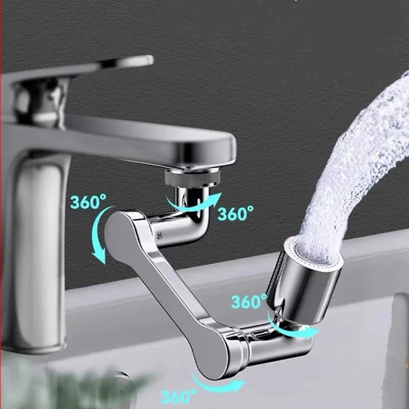 1080° Stainless Steel Robotic Arm Extension Faucet Aerator Swivel Water Tap Nozzle, 2 Modes, Faucet Extender, Kitchen Mixer, Aerator