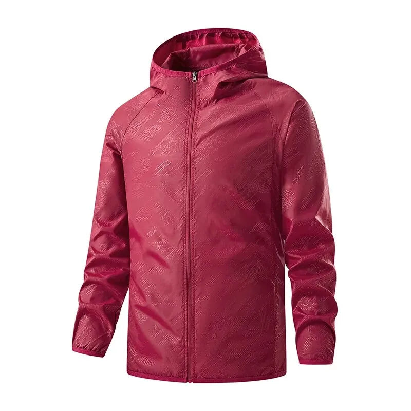 LNGXO Hombres Mujeres Chaquetas de Senderismo Impermeables Protección Solar Rompevientos Camping Escalada Abrigo de Lluvia al Aire Libre Ropa Portátil Unisex
