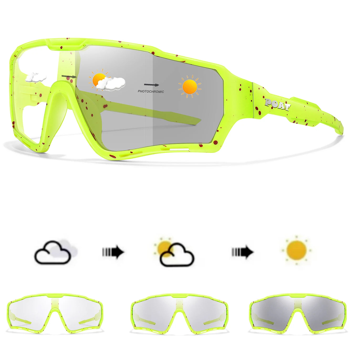 POAT tout nouveau Style lunettes de soleil photochromiques sport hommes femmes vtt vélo lunettes de vélo cyclisme pêche lunettes de course