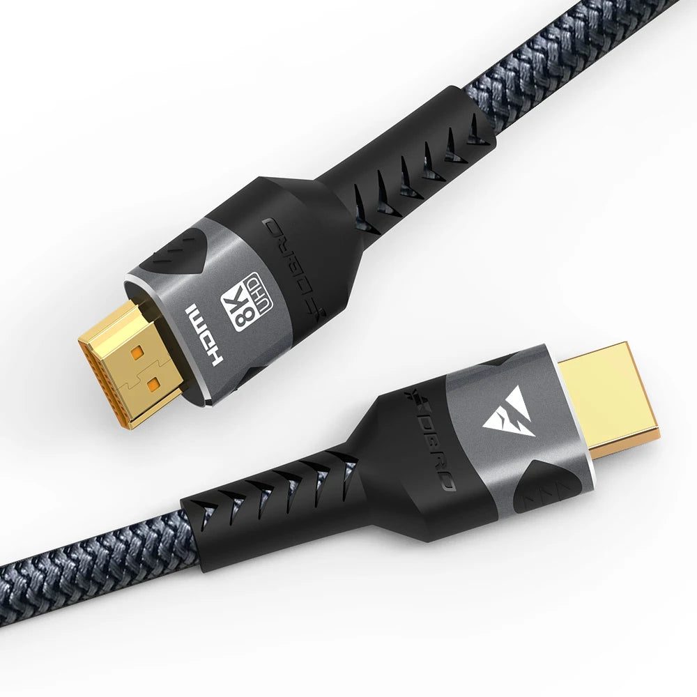8K HDMI 2.1 Cable 48Gbps High-Speed Braided HDMI Cord - 4K@120Hz 8K@60Hz, DTS:X, HDCP 2.2 & 2.3, HDR 10 Compatible for Laptop/PS5