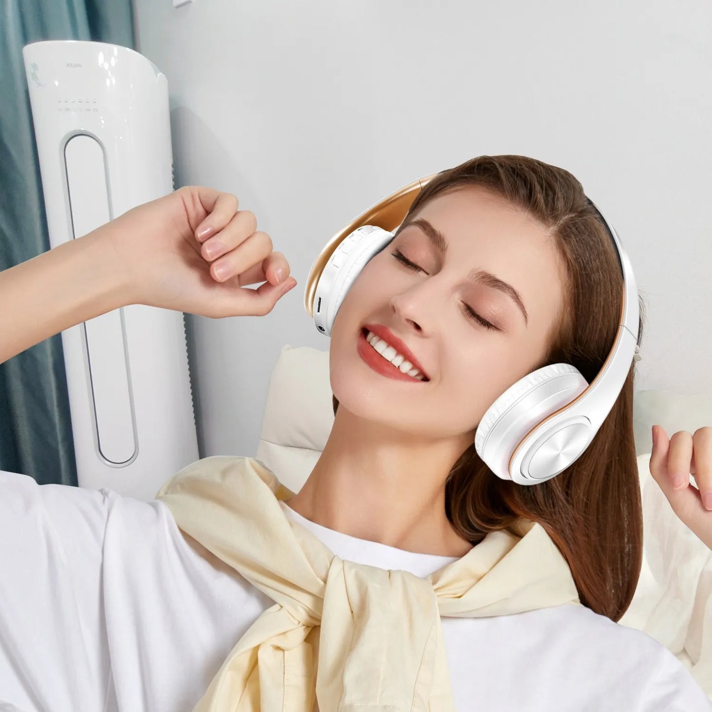 Casque Bluetooth sans fil pliable stéréo avec microphone – Sport et mains libres pour MP3 et smartphone
